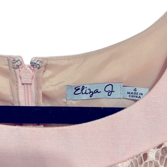 Eliza J. Floral Lace Sleeveless Shift Pink Dress size 4 - Picture 3 of 6